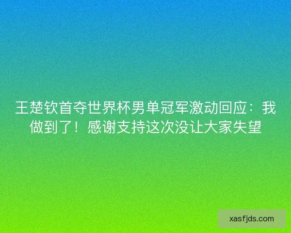 王楚钦首夺世界杯男单冠军激动回应:我做到了!感谢支持这次没让大家失望 王楚钦首夺世界杯男单冠军激动回应:我做到了!感谢支持这次没让大家失望
