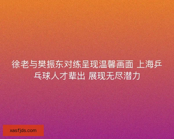 徐老与樊振东对练呈现温馨画面 上海乒乓球人才辈出 展现无尽潜力 徐老与樊振东对练呈现温馨画面 上海乒乓球人才辈出 展现无尽潜力